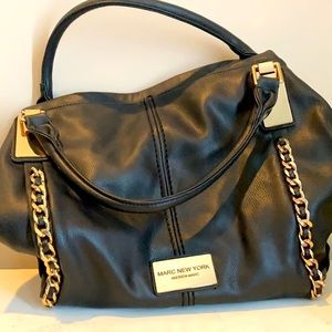 Andrew Marc Black Leather Bag